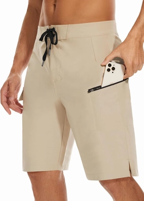 22" Men's Board Shorts Swimwear No Mesh Lining - Long Swim Trunks Surf Shorts Bathing Suit with Zipper Pocket UPF50 