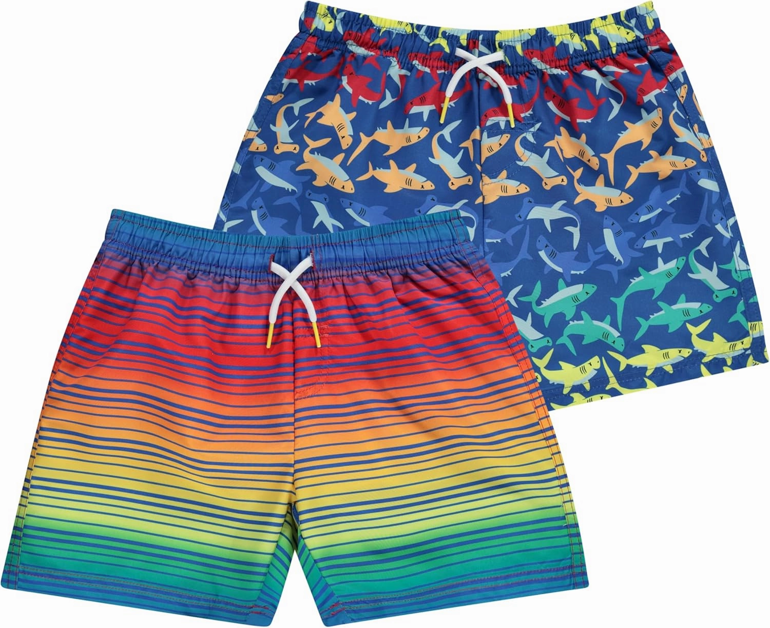 2 or 3-Pack Boys Swim Trunks, Kids Quick Dry Swimming Shorts with Liner - Solid/Printed Swimwear