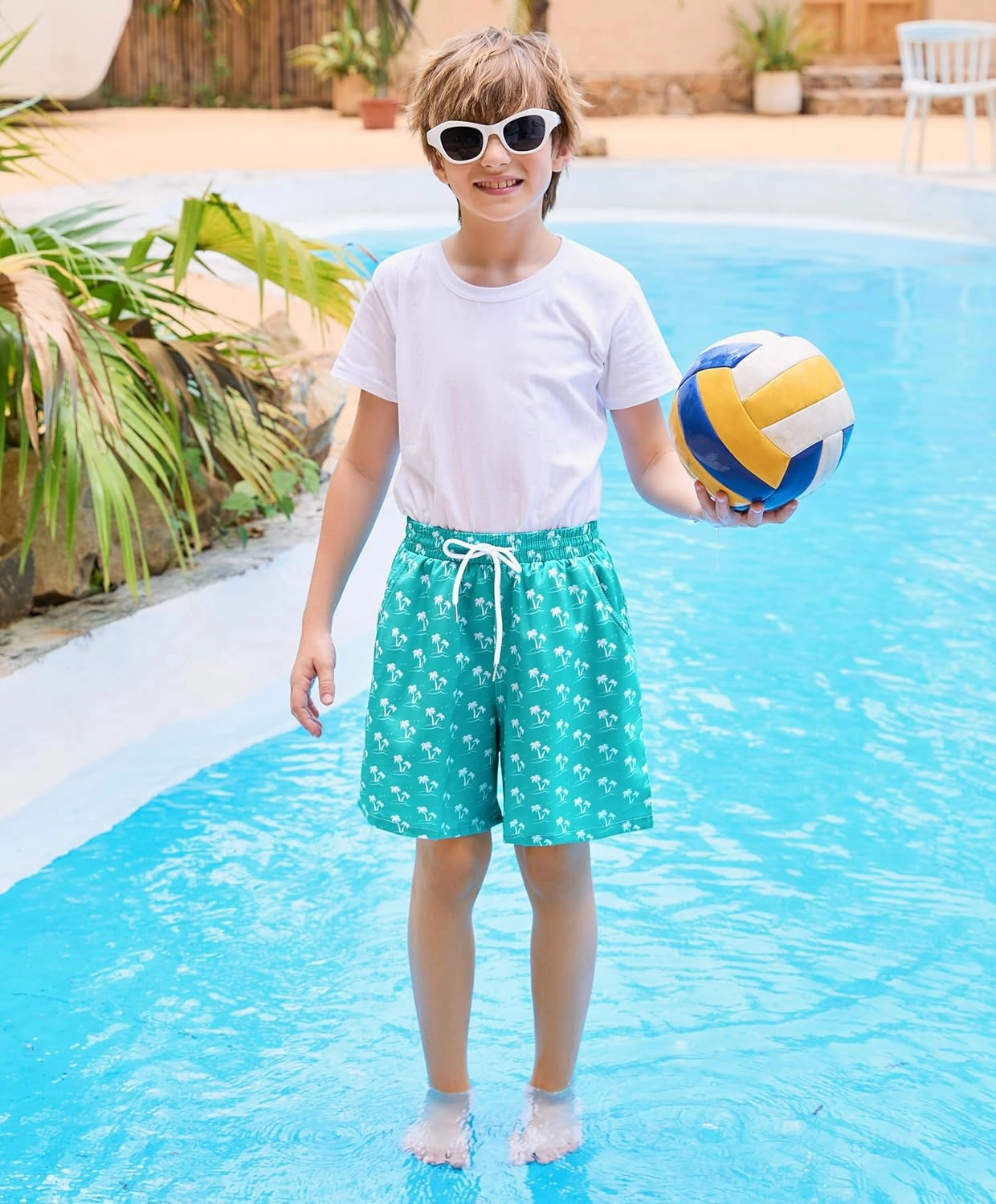 2 Pack Boys Swim Trunks with Compression Liner Kids Youth Swim Shorts Quick Dry Bathing Suit Swimwear Beach Shorts
