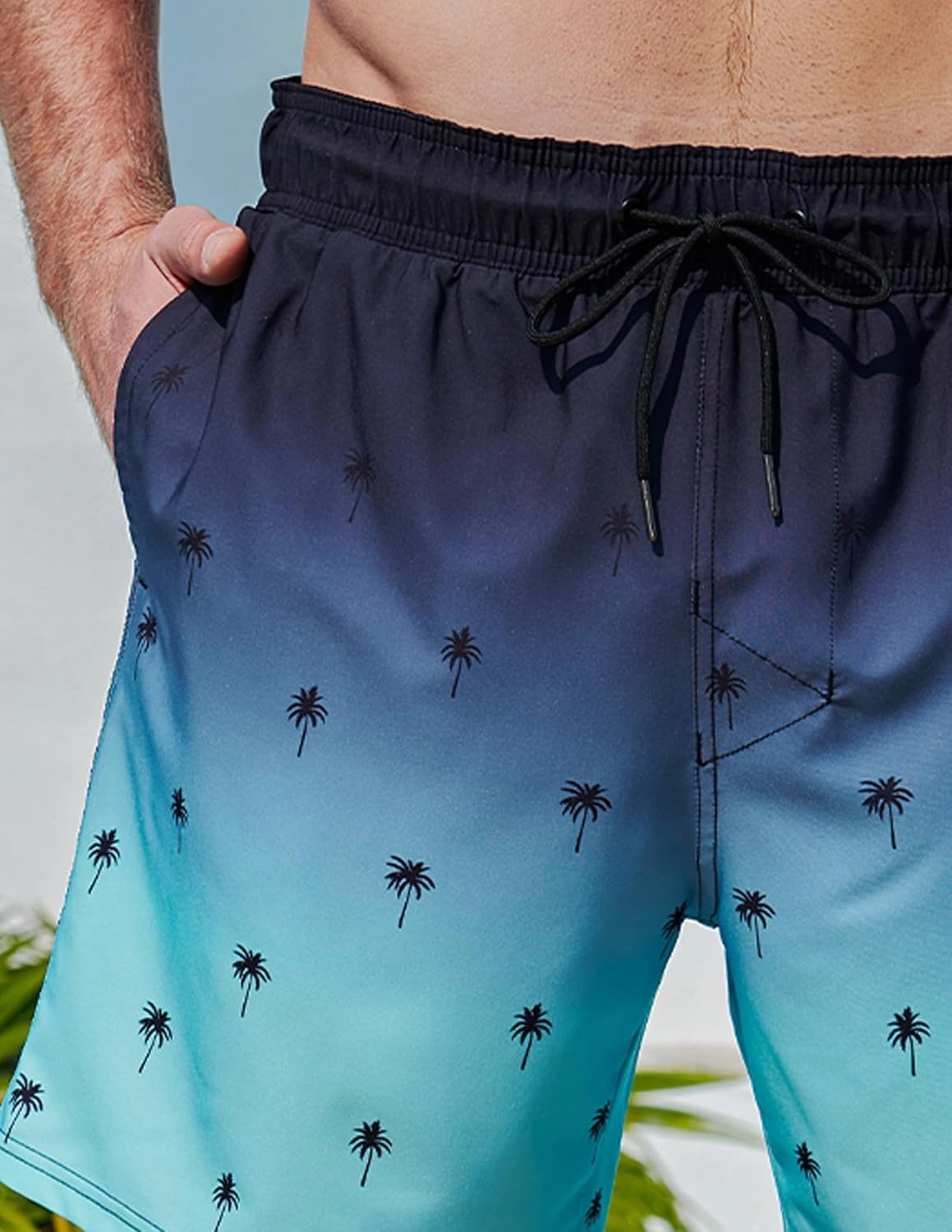 2 Pack: Men's 7" Swim Trunks with Compression Liner, Quick Dry Stretch Swimming Shorts Bathing Suits Swimwear