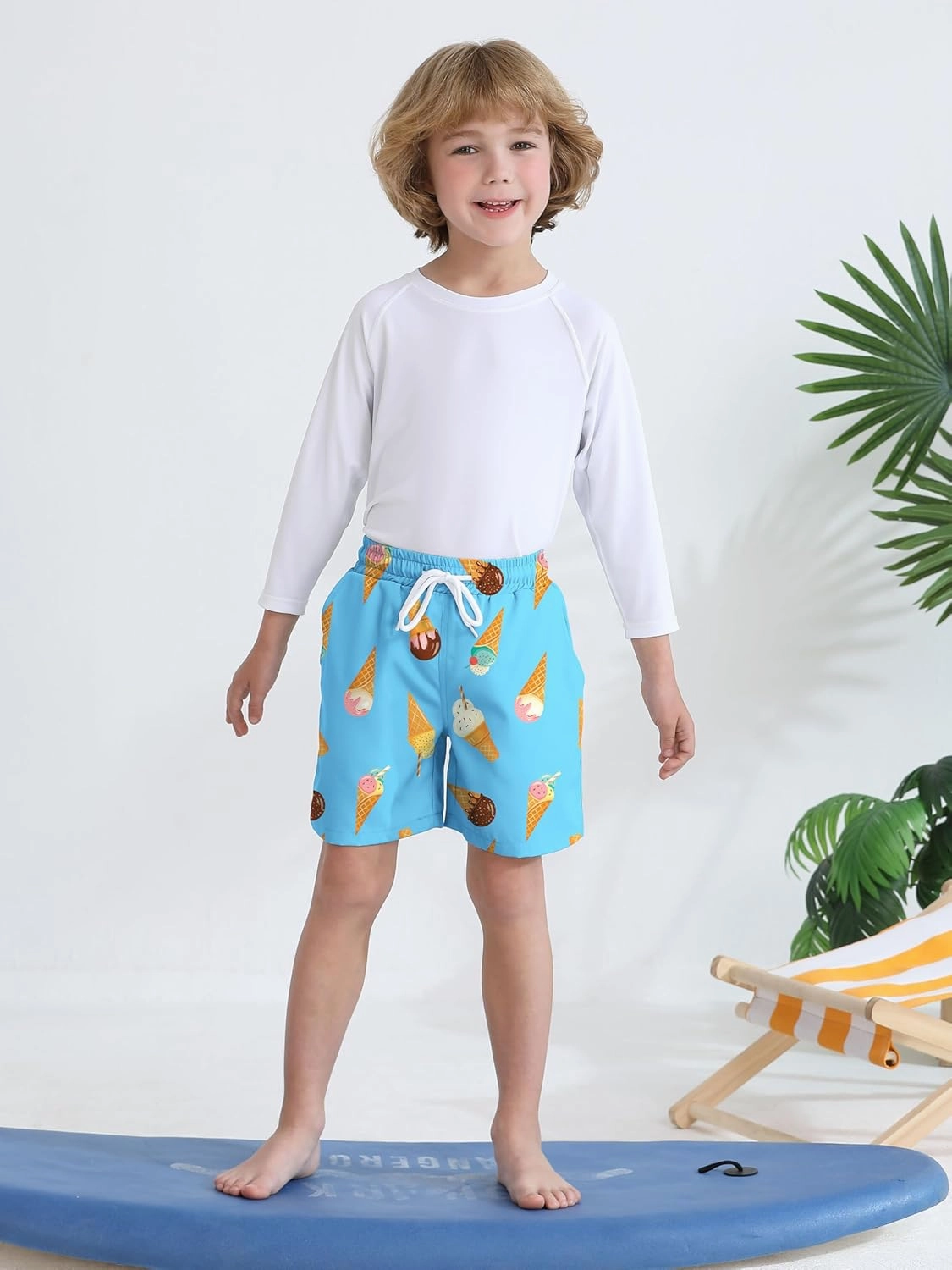 2 Pack Toddler Boys Swim Trunks UPF 50  Swim Shorts with Mesh Liner Boy Stretch Suit Swimsuit