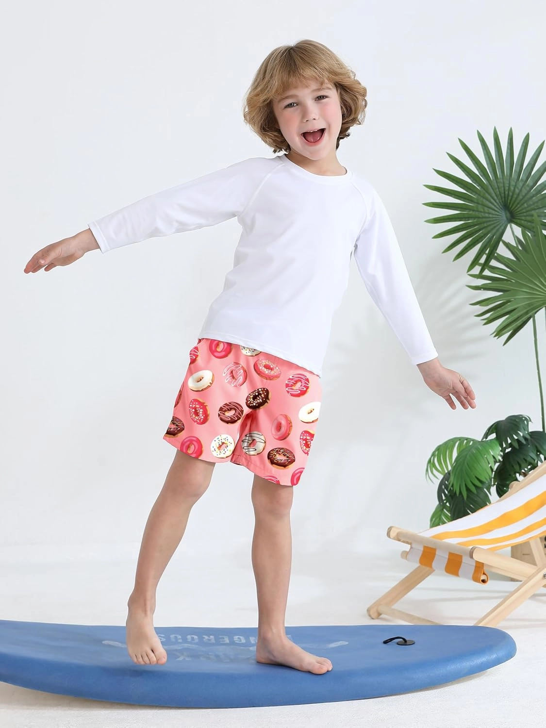 2 Pack Toddler Boys Swim Trunks UPF 50  Swim Shorts with Mesh Liner Boy Stretch Suit Swimsuit