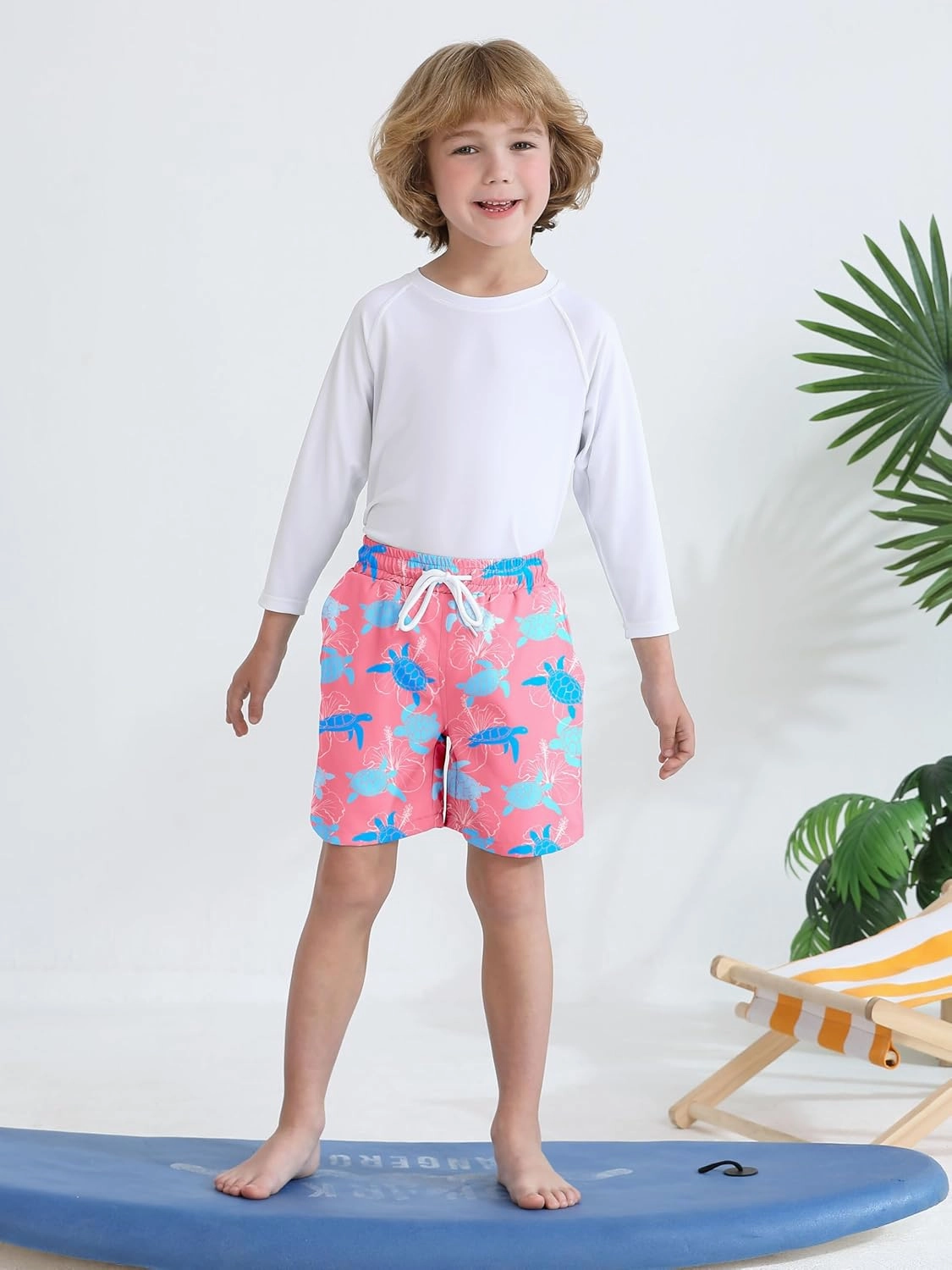 2 Pack Toddler Boys Swim Trunks UPF 50  Swim Shorts with Mesh Liner Boy Stretch Suit Swimsuit