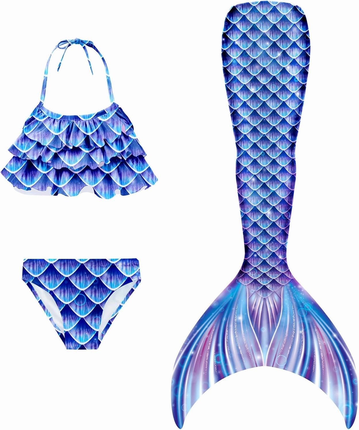 3 PCS Girls Swimsuit Bathing Suits Bikini with Cover Up Birthday Gift for Girl 3-9 Years