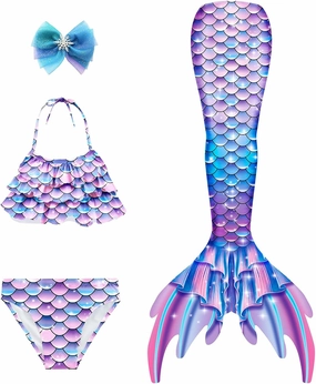 3 PCS Girls Swimsuit Bathing Suits Bikini with Cover Up Birthday Gift for Girl 3-9 Years