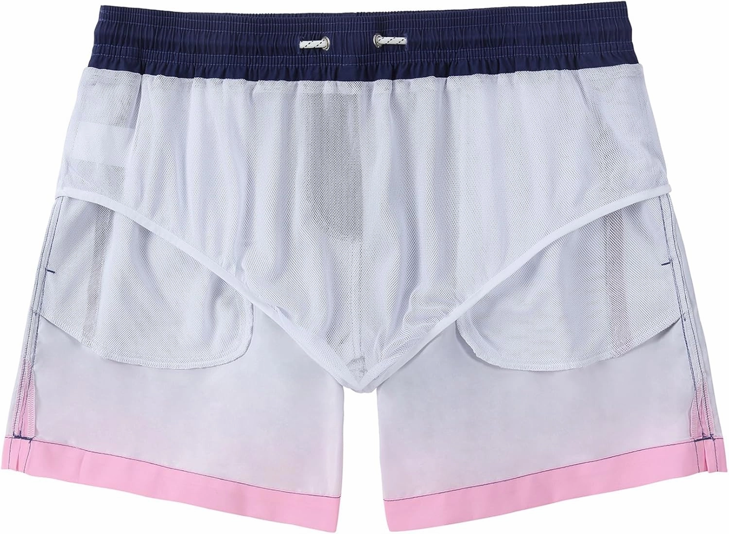 5 Inch Inseam Swimming Shorts Mens Gradient Swim Trunks with Mesh Liner Bathing Suit for Men Vacation