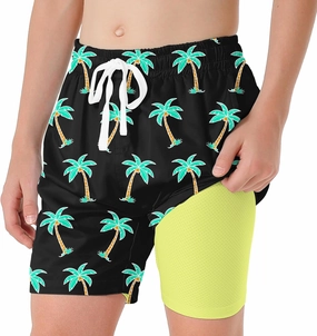 6-20T Boys Swimming Trunks 2 in 1 Bathing Suit Quick Dry Board Shorts