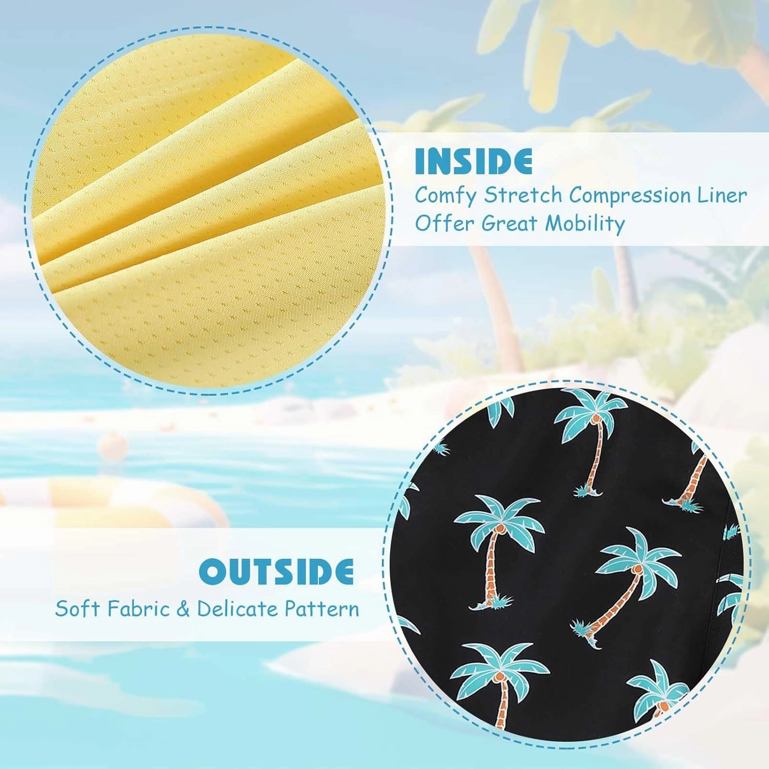 6-20T Boys Swimming Trunks 2 in 1 Bathing Suit Quick Dry Board Shorts