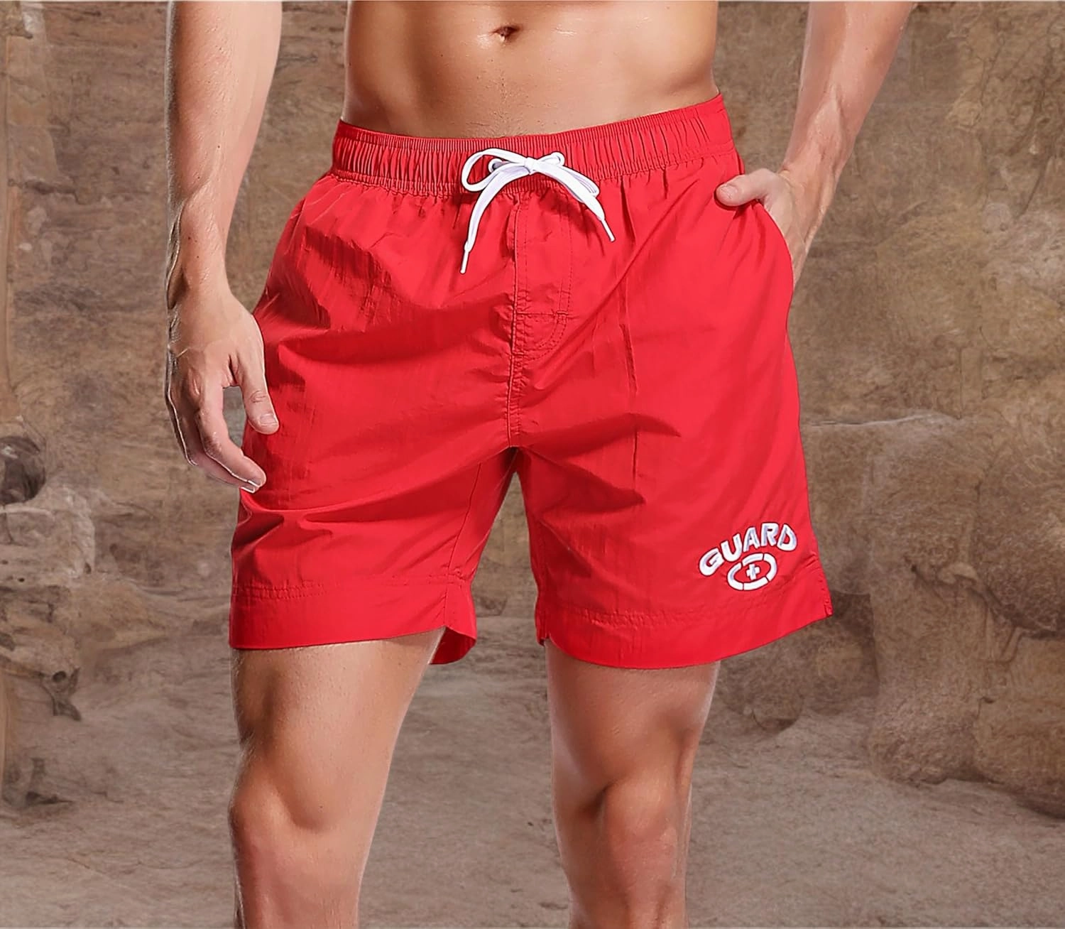Adoretex Men's Guard Quick Dry Mesh Lining Pockets Swim Trunks Water Shorts Swimsuit