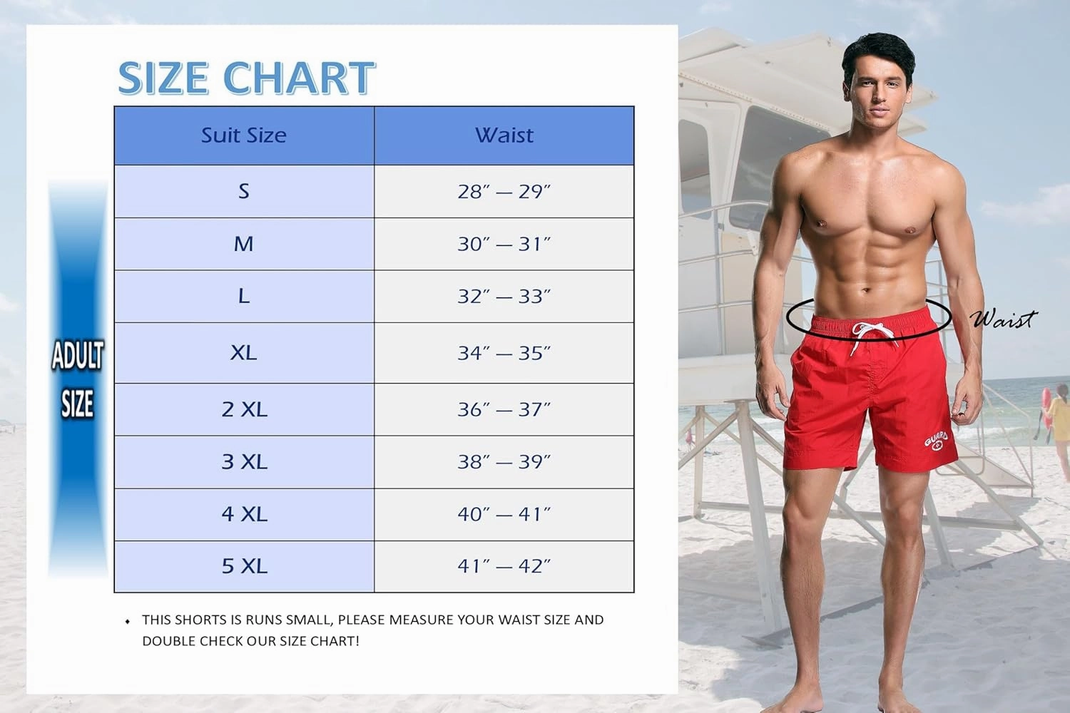 Adoretex Men's Guard Quick Dry Mesh Lining Pockets Swim Trunks Water Shorts Swimsuit