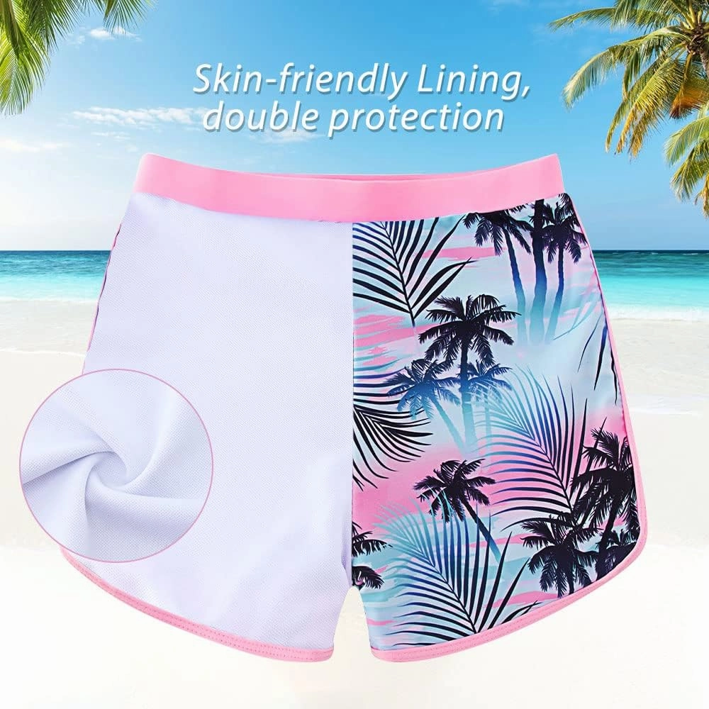 ADUKIDE Girls Rash Guard Swimsuit 2-Piece Bathing Suit UPF 50  Summer Beach Swimwear Size 7-14T
