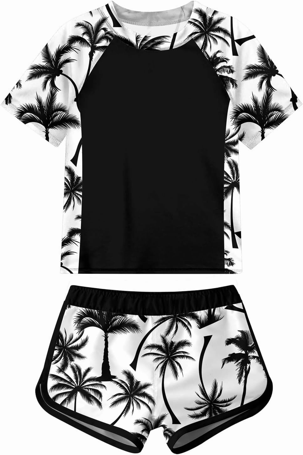 ADUKIDE Girls Rash Guard Swimsuit 2-Piece Bathing Suit UPF 50  Summer Beach Swimwear Size 7-14T