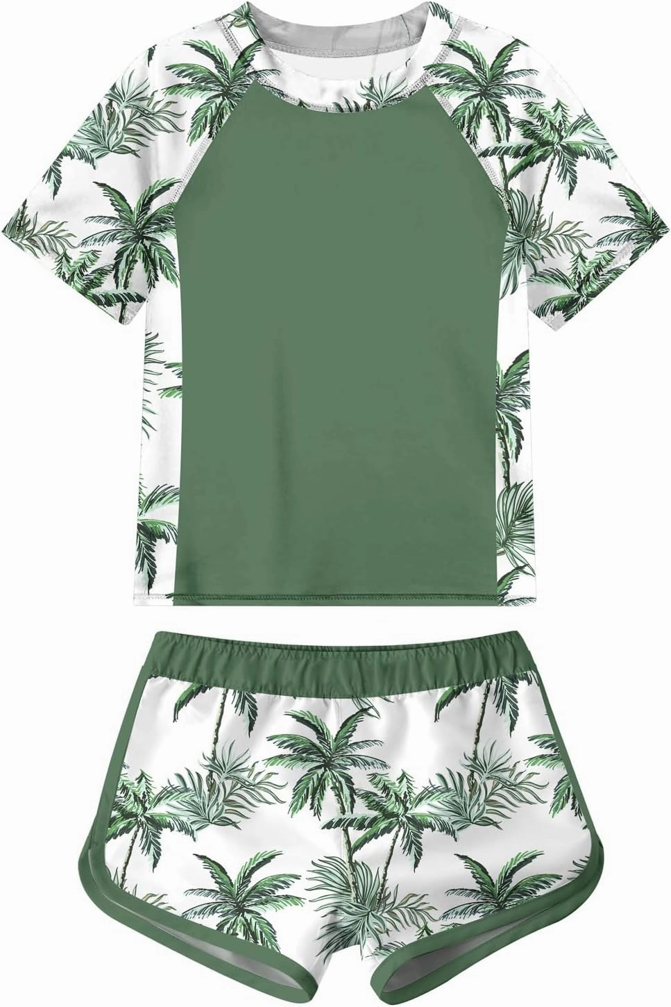 ADUKIDE Girls Rash Guard Swimsuit 2-Piece Bathing Suit UPF 50  Summer Beach Swimwear Size 7-14T