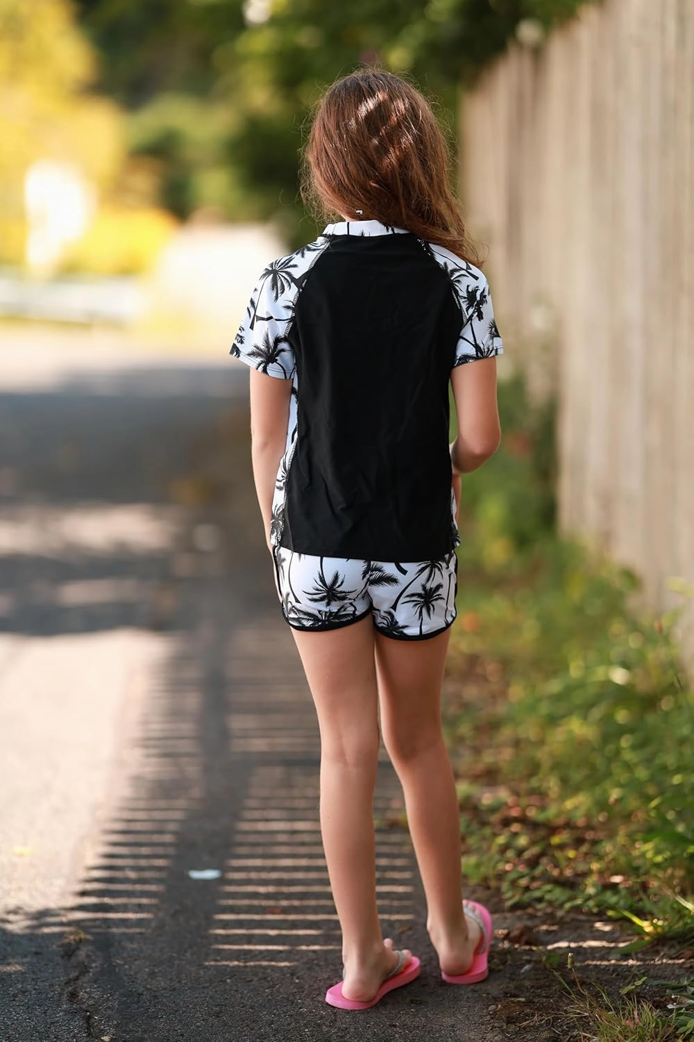 ADUKIDE Girls Rash Guard Swimsuit 2-Piece Bathing Suit UPF 50  Summer Beach Swimwear Size 7-14T