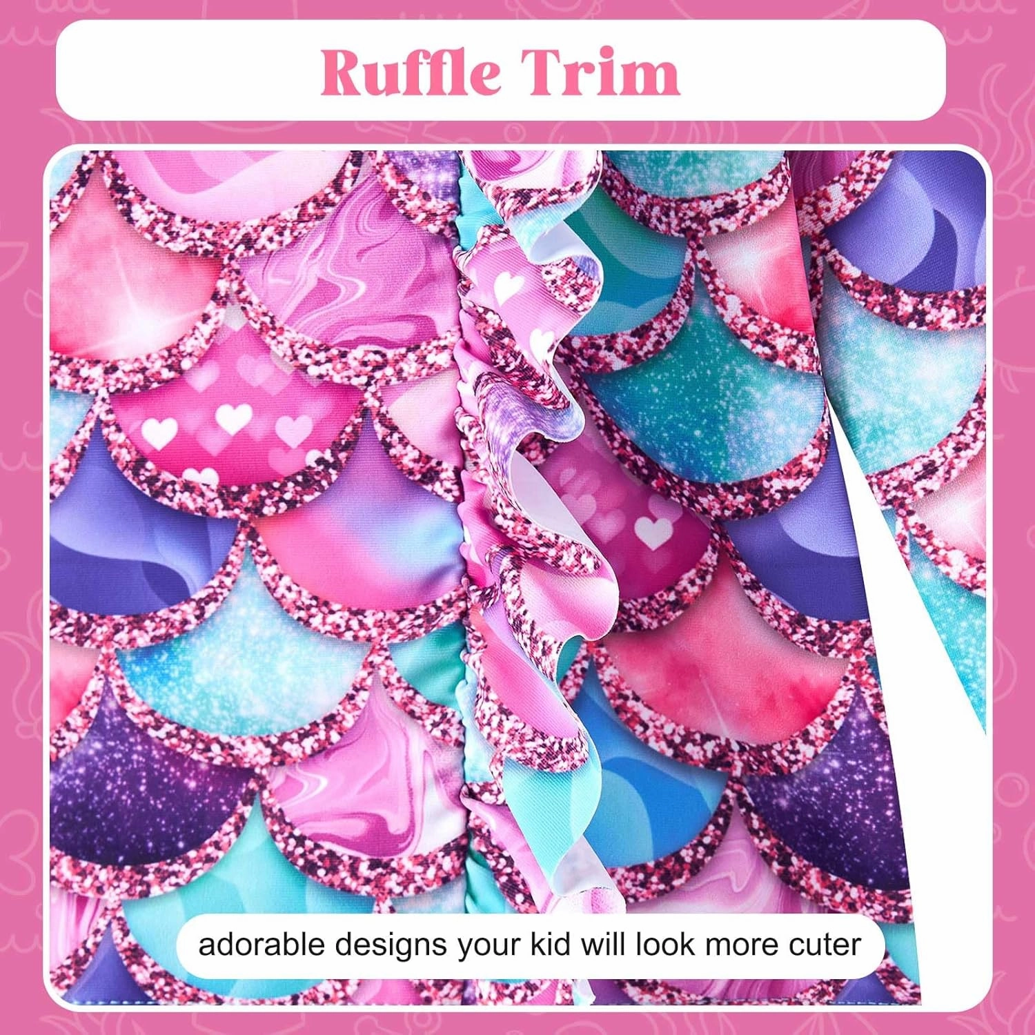 ADUKIDE Toddler Girl Swimsuit 2-6T Swimsuits for Girls Long Sleeve Bathing Suit for Toddler Girl 2 Piece Swimwear