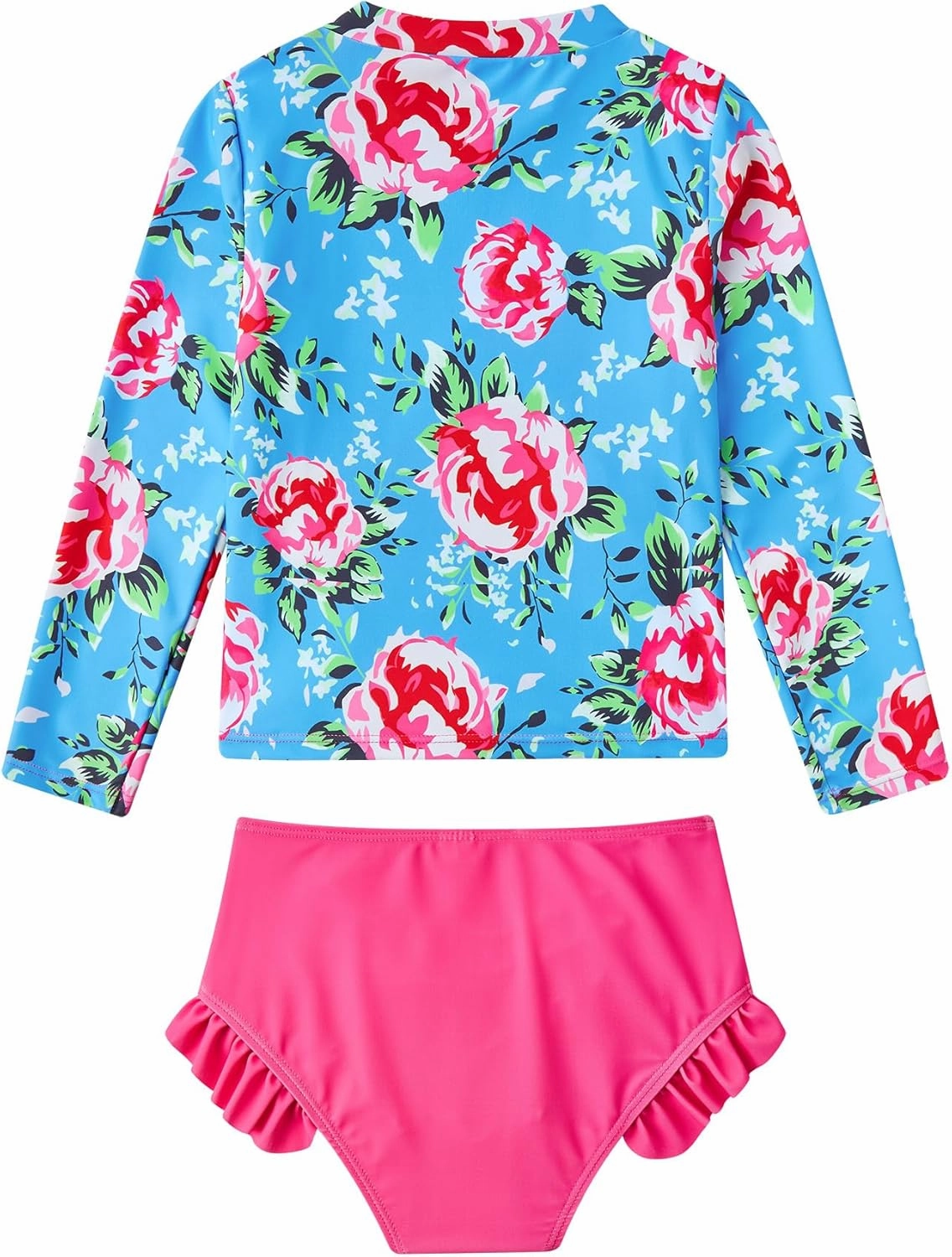 ADUKIDE Toddler Girl Swimsuit 2-6T Swimsuits for Girls Long Sleeve Bathing Suit for Toddler Girl 2 Piece Swimwear