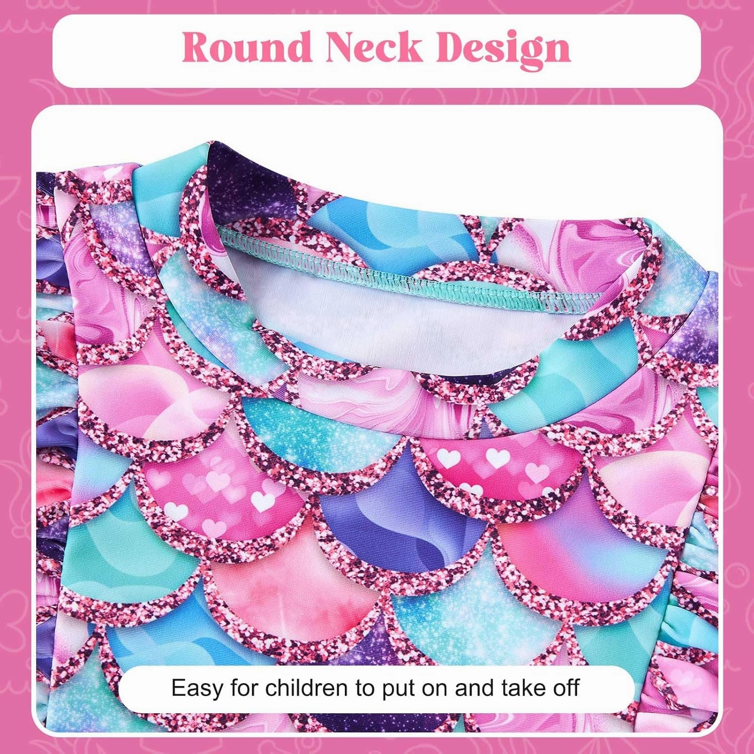 ADUKIDE Toddler Girl Swimsuit 2-6T Swimsuits for Girls Long Sleeve Bathing Suit for Toddler Girl 2 Piece Swimwear