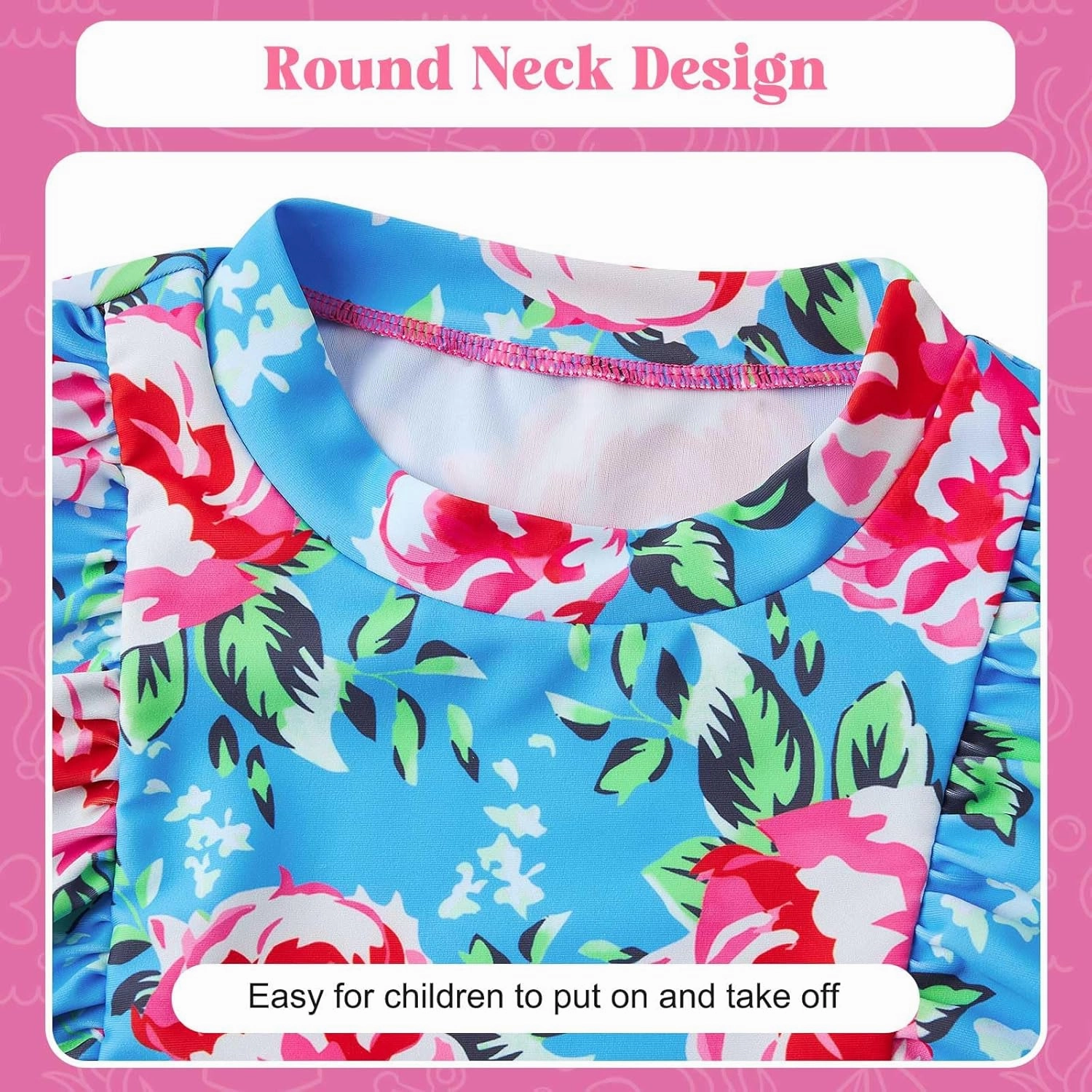 ADUKIDE Toddler Girl Swimsuit 2-6T Swimsuits for Girls Long Sleeve Bathing Suit for Toddler Girl 2 Piece Swimwear