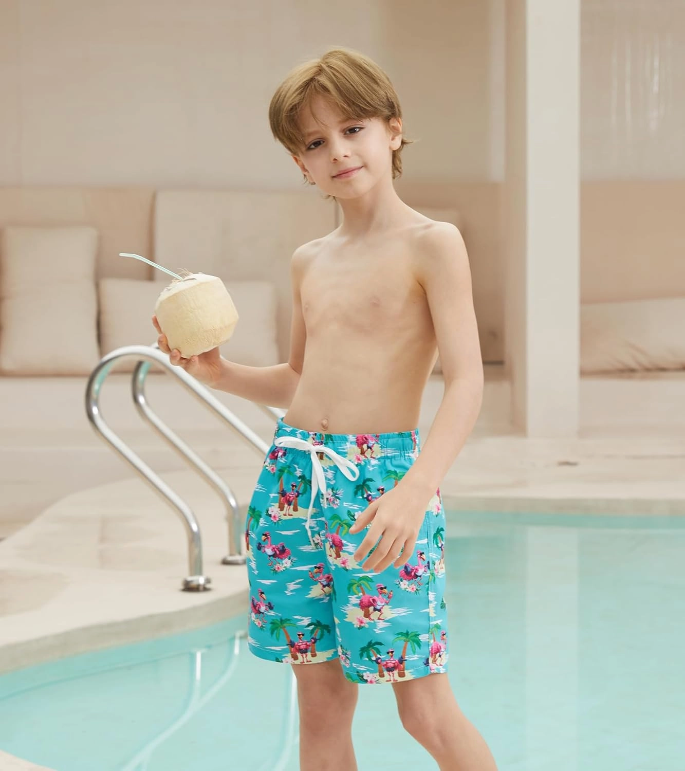 Ahegao Boys Swim Trunks with Compression Liner Big Kids Bathing Suit Quick Dry Board Shorts for 6-20 Years