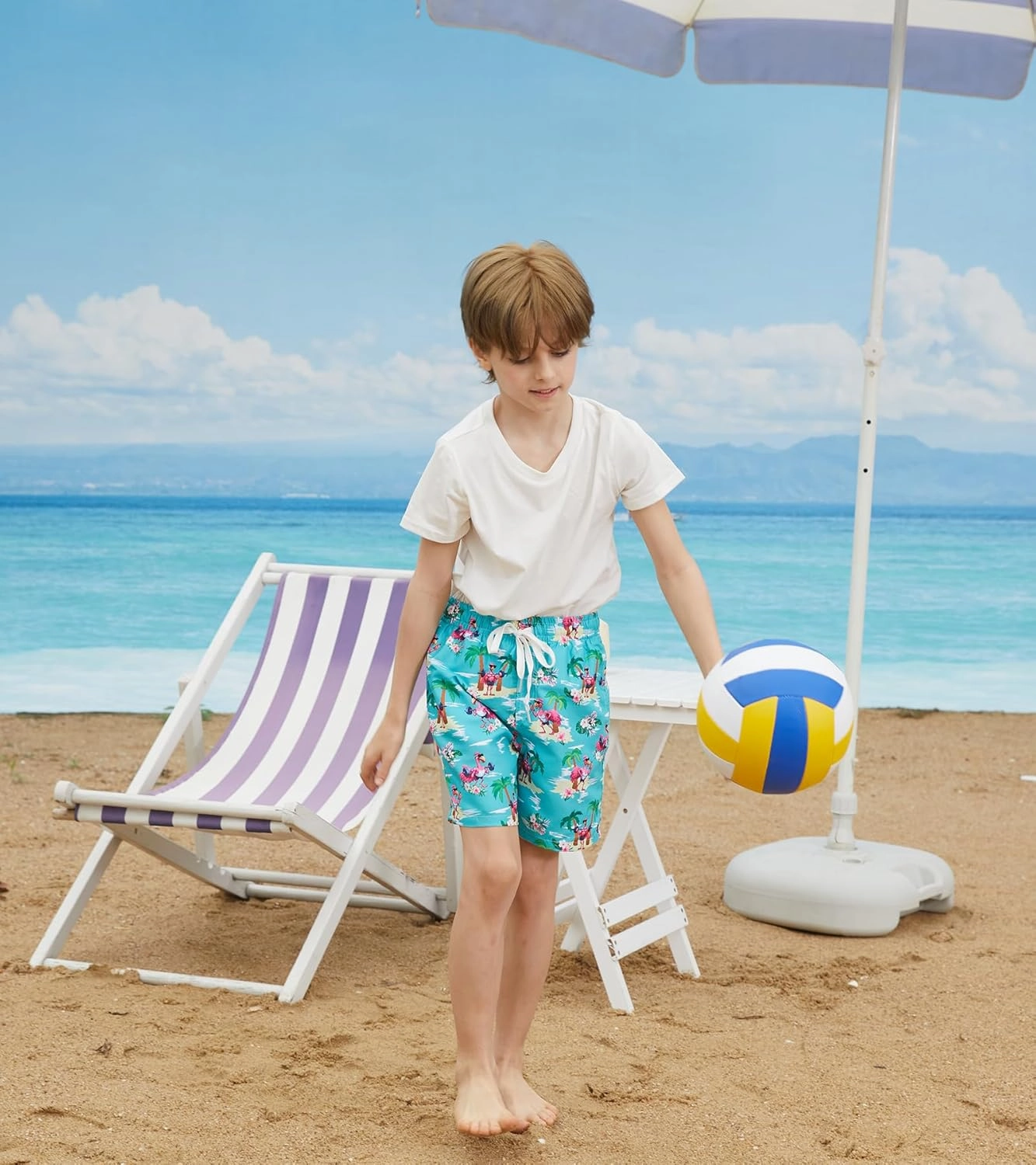 Ahegao Boys Swim Trunks with Compression Liner Big Kids Bathing Suit Quick Dry Board Shorts for 6-20 Years