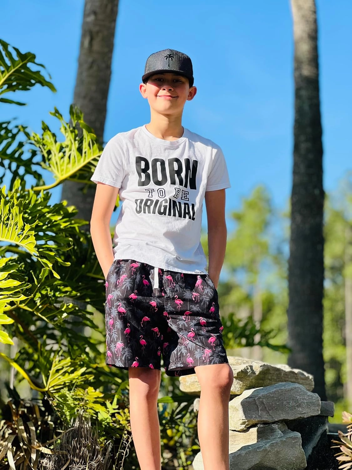 Ahegao Boys Swim Trunks with Compression Liner Big Kids Bathing Suit Quick Dry Board Shorts for 6-20 Years
