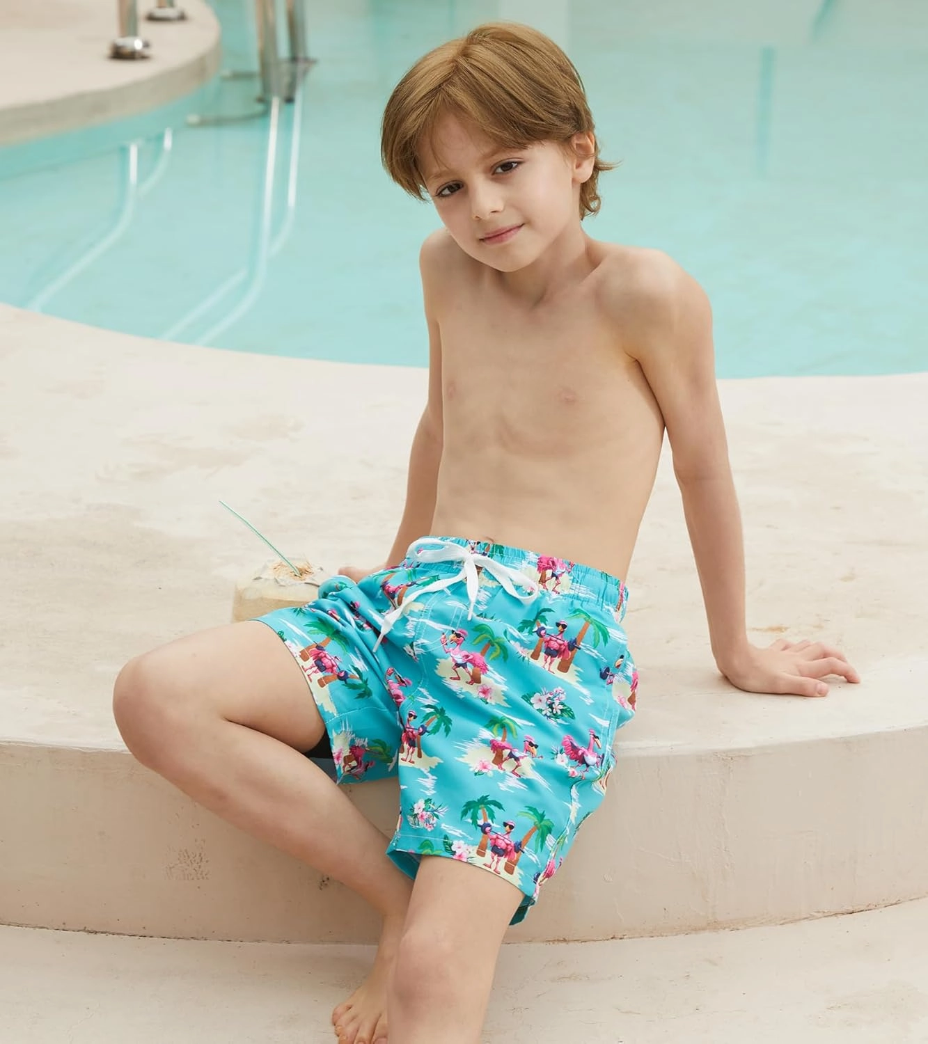 Ahegao Boys Swim Trunks with Compression Liner Big Kids Bathing Suit Quick Dry Board Shorts for 6-20 Years