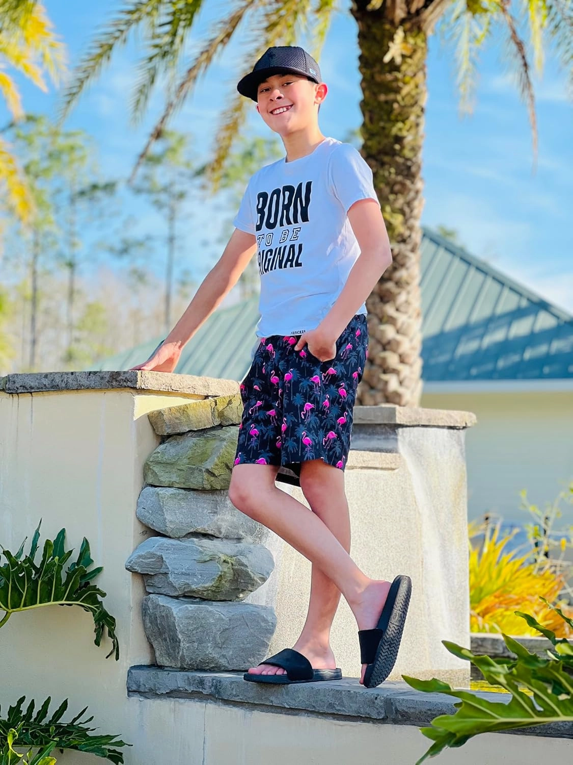 Ahegao Boys Swim Trunks with Compression Liner Big Kids Bathing Suit Quick Dry Board Shorts for 6-20 Years