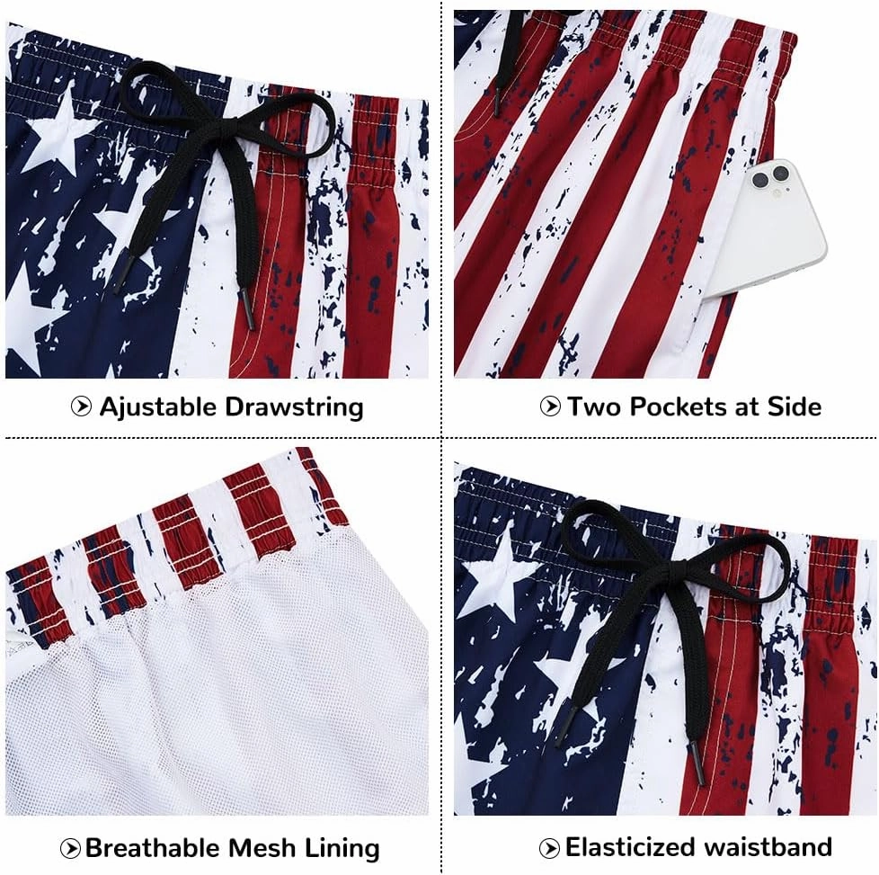 Ahegao Men's Swim Trunks Quick Dry 3D Printed Beach Board Shorts with Pockets Cool Mesh Lining Bathing Suits