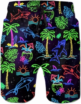 Ahegao Men's Swim Trunks Quick Dry 3D Printed Beach Board Shorts with Pockets Cool Mesh Lining Bathing Suits