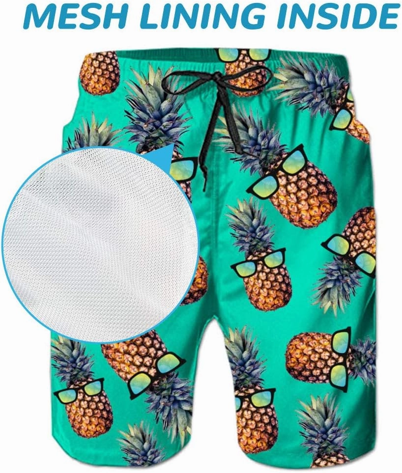 Ahegao Men's Swim Trunks Quick Dry 3D Printed Beach Board Shorts with Pockets Cool Mesh Lining Bathing Suits