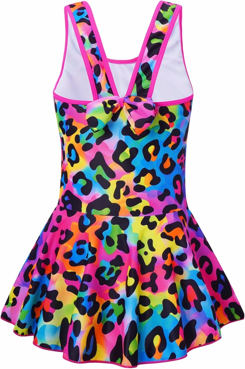 Akokvlar Girl One Piece Swimsuit with Skirt Bathing Suit Swimwear 3-16Y