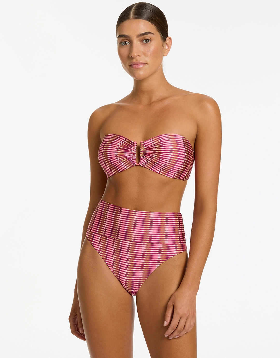Alessia Geo Bandeau Bikini Top - Peony