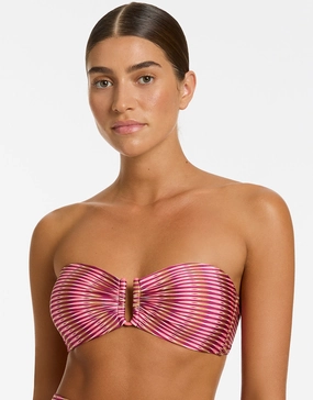 Alessia Geo Bandeau Bikini Top - Peony