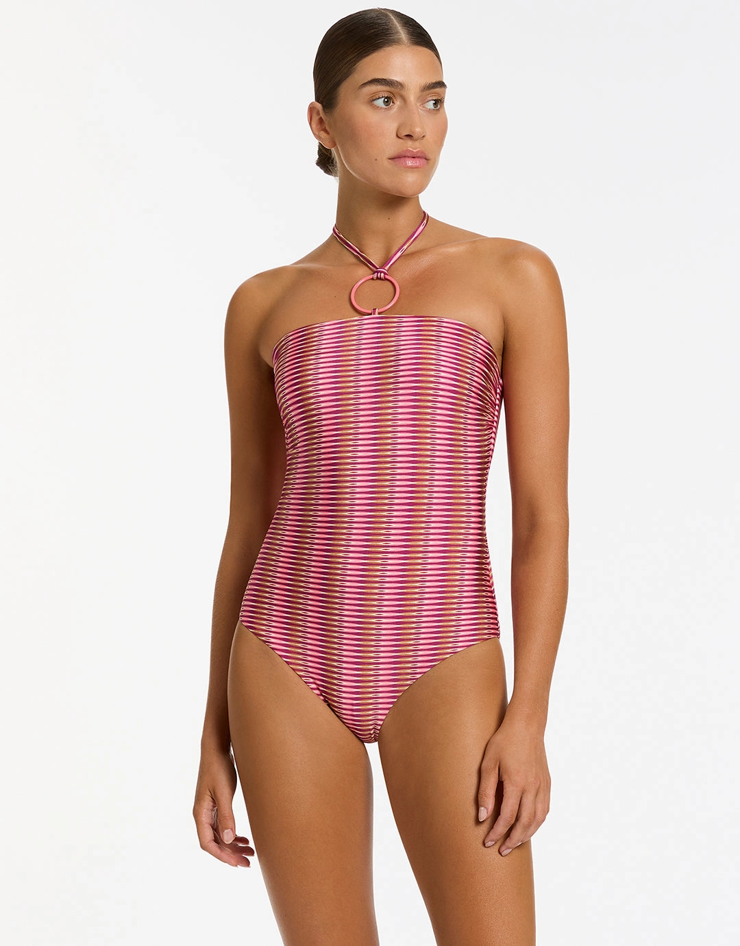 Alessia Geo Halter Swimsuit - Peony