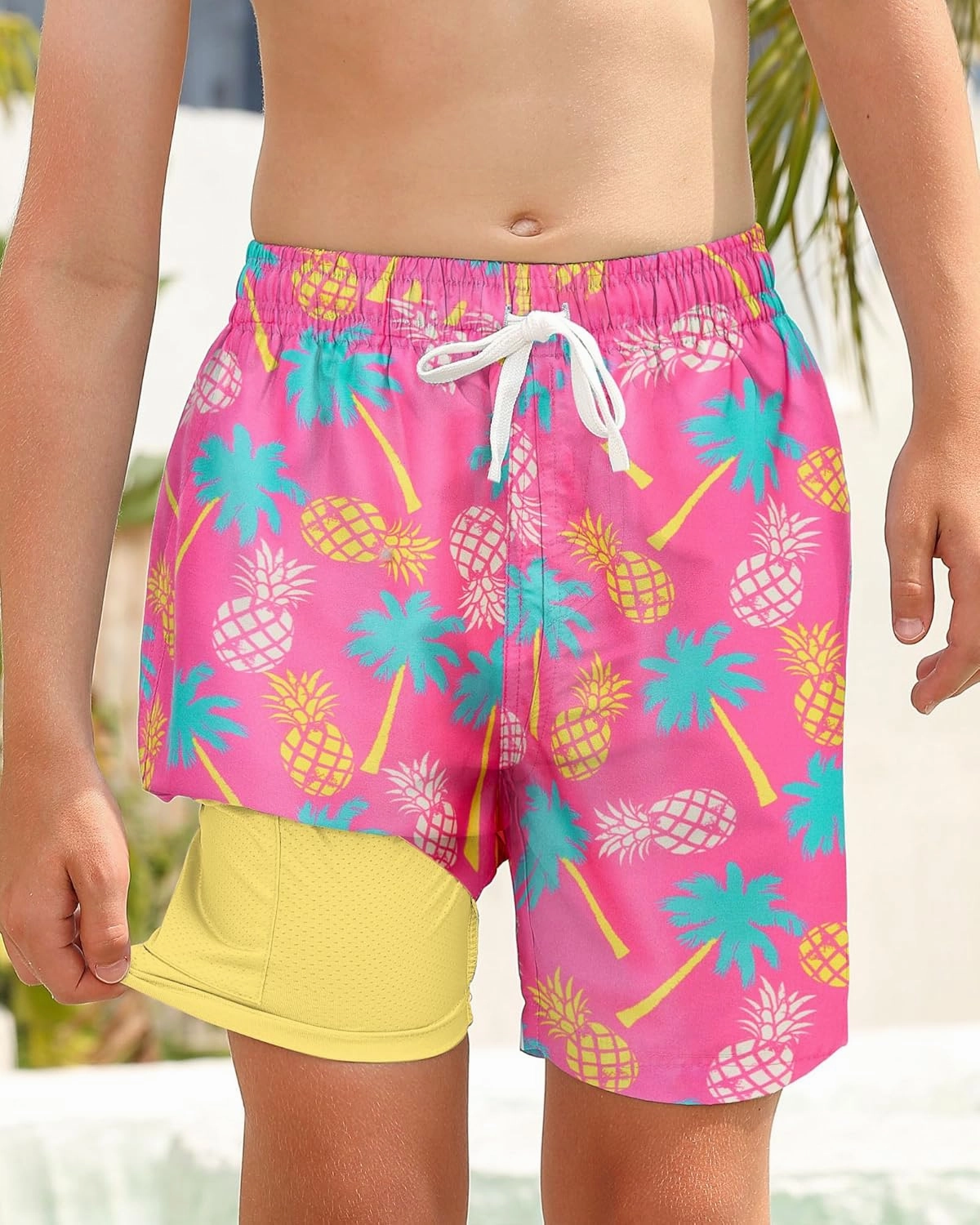 ALISISTER Boys Swim Trunks Compression Liner Swim Shorts Bathing Suit with Boxer Brief Quick Dry Swimwear 7-20T