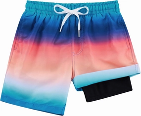 ALISISTER Boys Swim Trunks Compression Liner Swim Shorts Bathing Suit with Boxer Brief Quick Dry Swimwear 7-20T