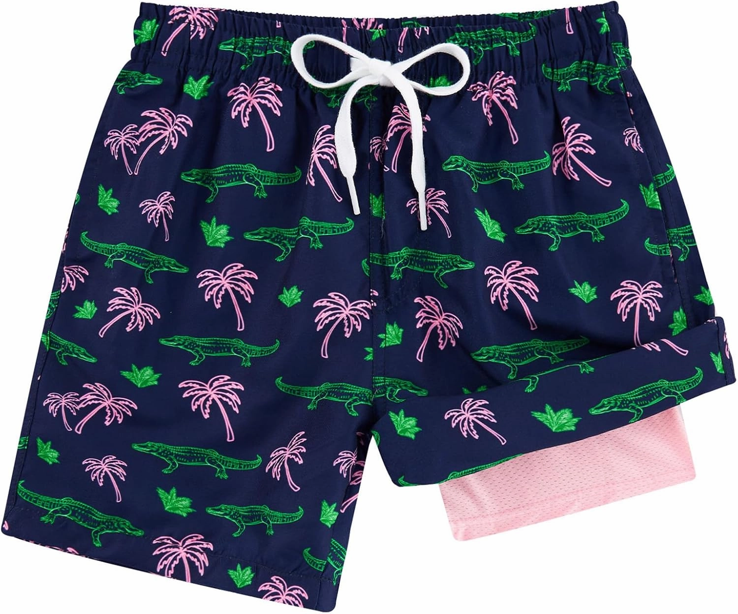 ALISISTER Boys Swim Trunks Compression Liner Swim Shorts Bathing Suit with Boxer Brief Quick Dry Swimwear 7-20T