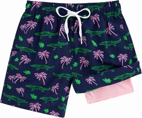 ALISISTER Boys Swim Trunks Compression Liner Swim Shorts Bathing Suit with Boxer Brief Quick Dry Swimwear 7-20T