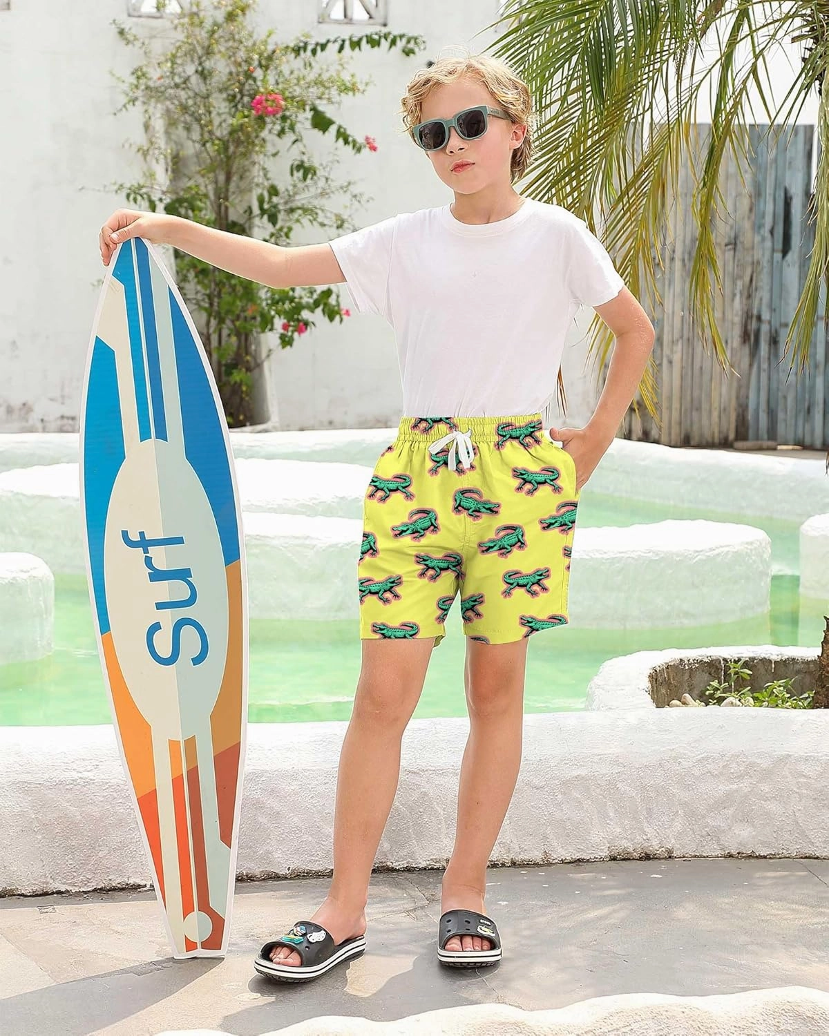ALISISTER Boys Swim Trunks Compression Liner Swim Shorts Bathing Suit with Boxer Brief Quick Dry Swimwear 7-20T