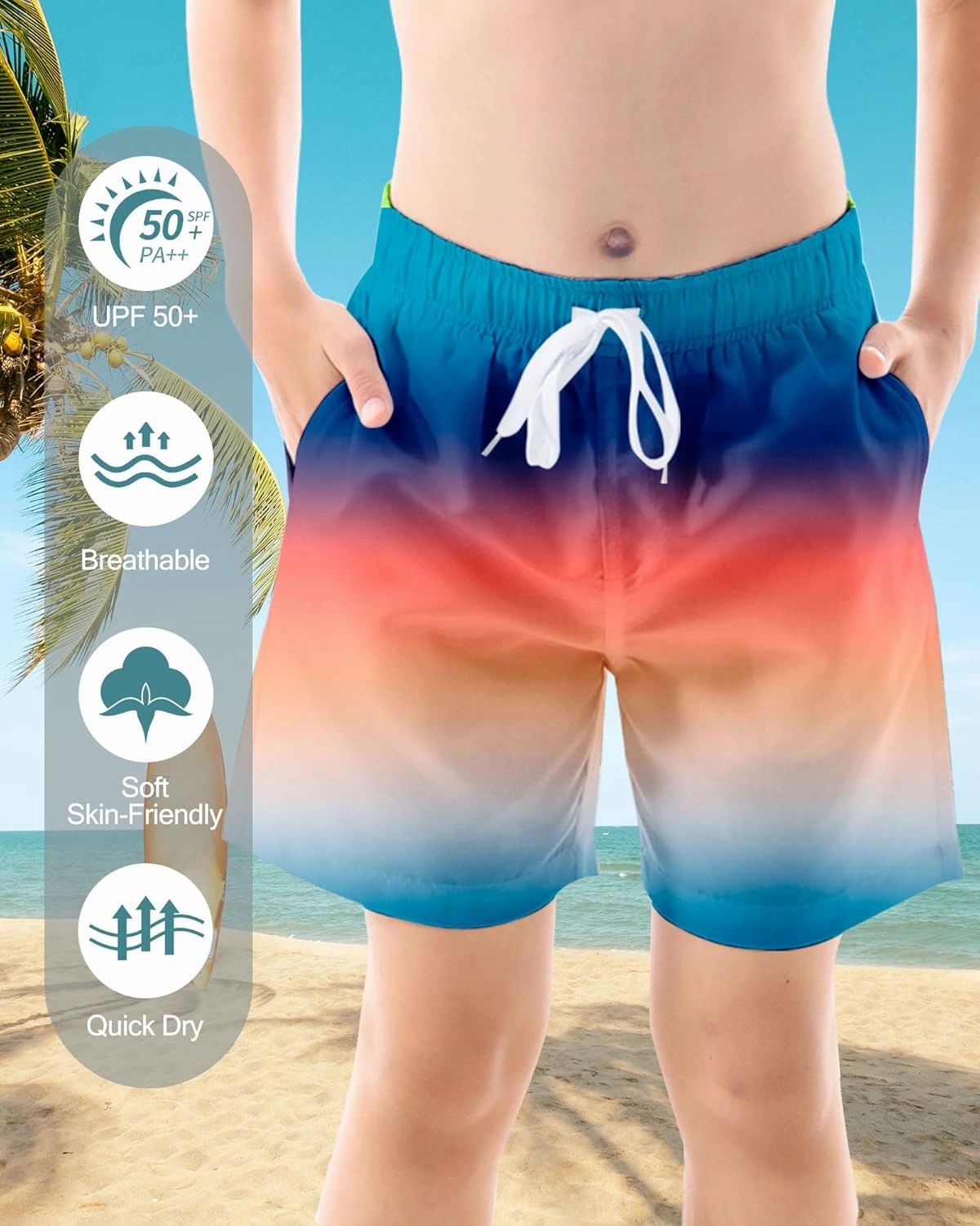 ALISISTER Boys Swim Trunks Compression Liner Swim Shorts Bathing Suit with Boxer Brief Quick Dry Swimwear 7-20T