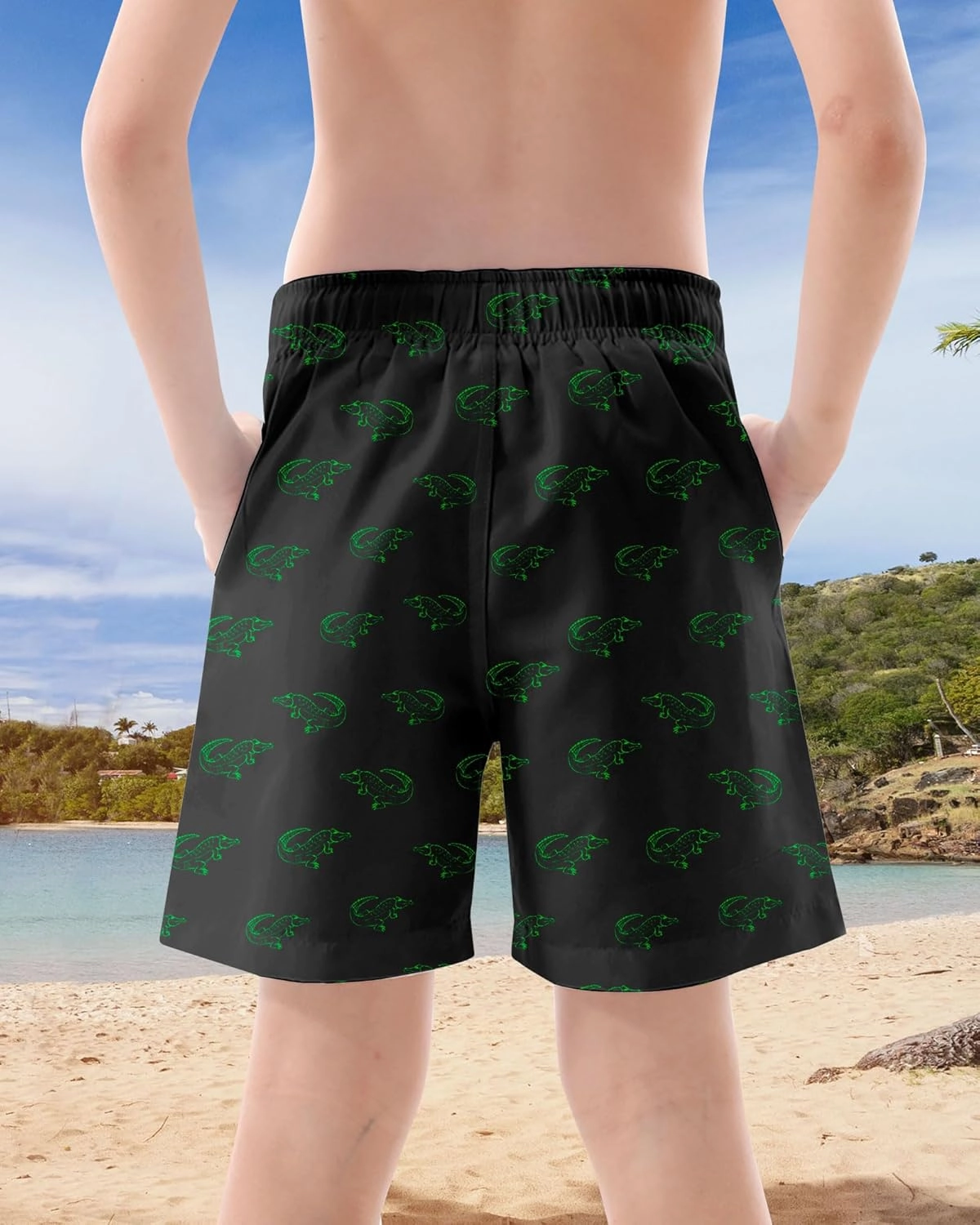ALISISTER Boys Swim Trunks Compression Liner Swim Shorts Bathing Suit with Boxer Brief Quick Dry Swimwear 7-20T