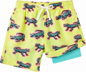 ALISISTER Boys Swim Trunks Compression Liner Swim Shorts Bathing Suit with Boxer Brief Quick Dry Swimwear 7-20T