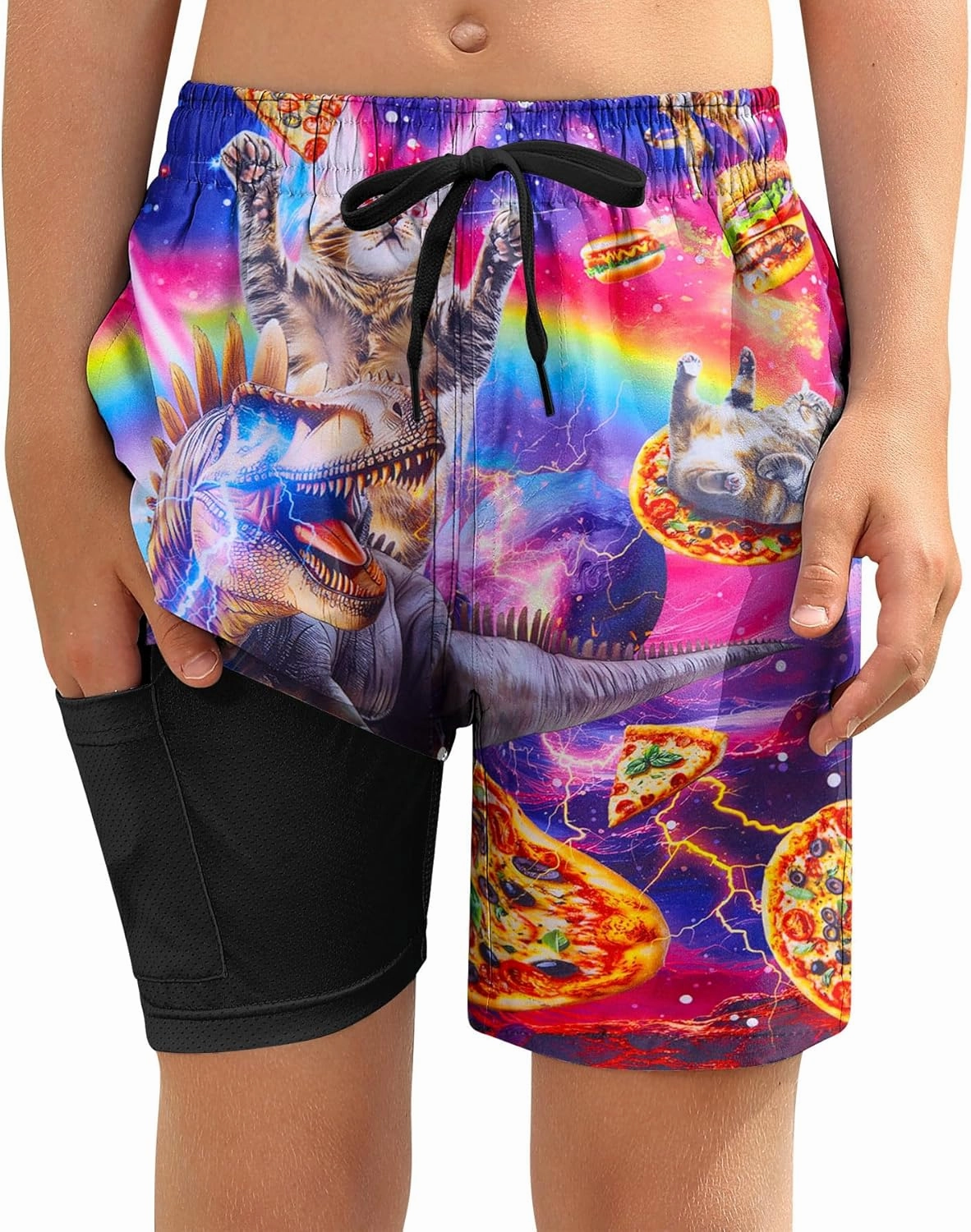 ALISISTER Boys Swim Trunks with Compression Liner with Pockets Bathing Suit 2-20 Years Old