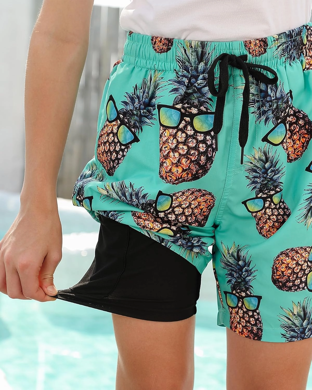 ALISISTER Boys Swim Trunks with Compression Liner with Pockets Bathing Suit 2-20 Years Old
