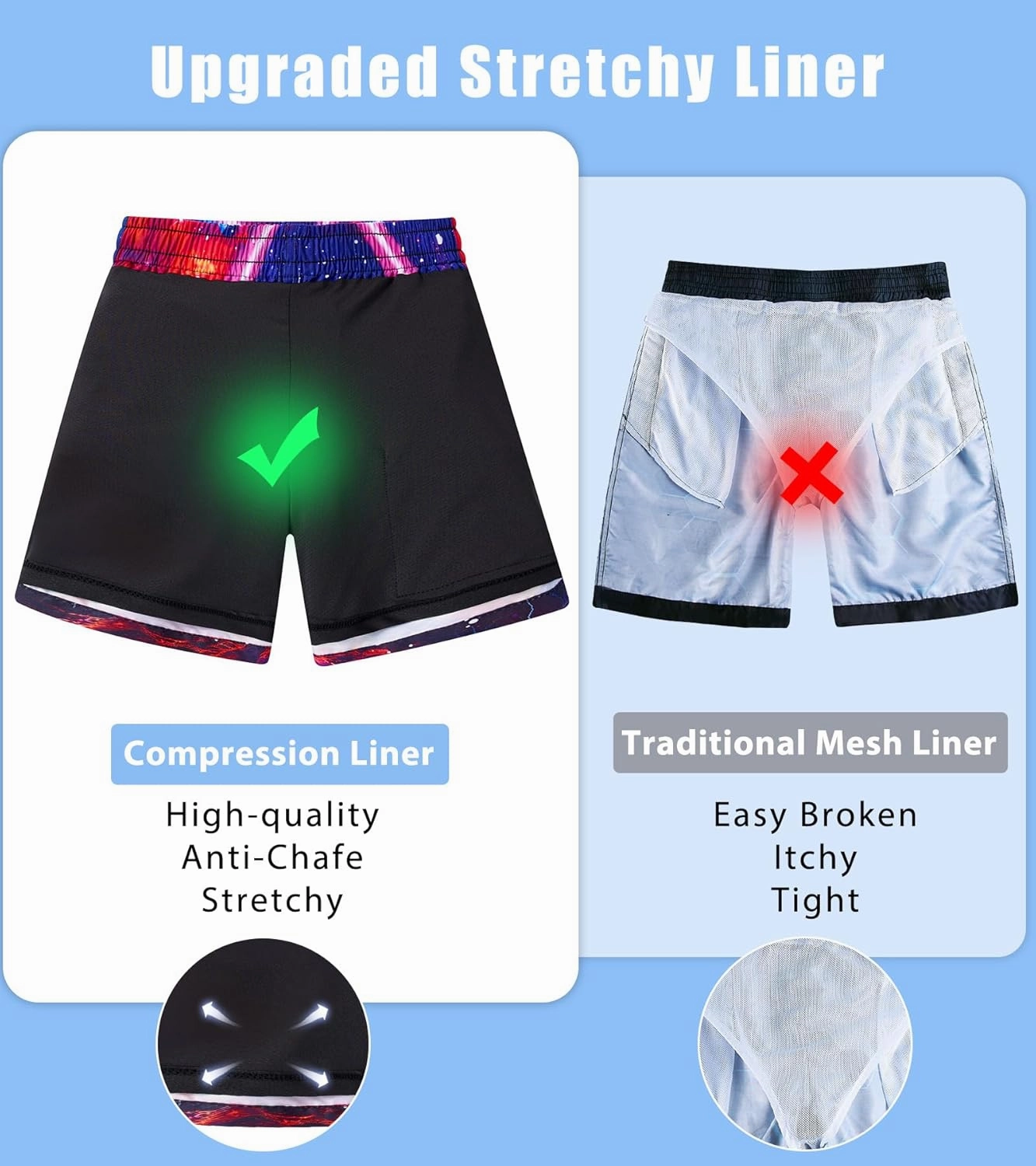 ALISISTER Boys Swim Trunks with Compression Liner with Pockets Bathing Suit 2-20 Years Old