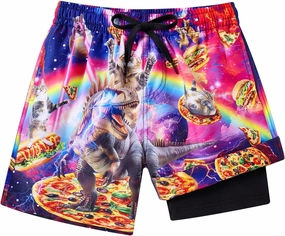 ALISISTER Boys Swim Trunks with Compression Liner with Pockets Bathing Suit 2-20 Years Old