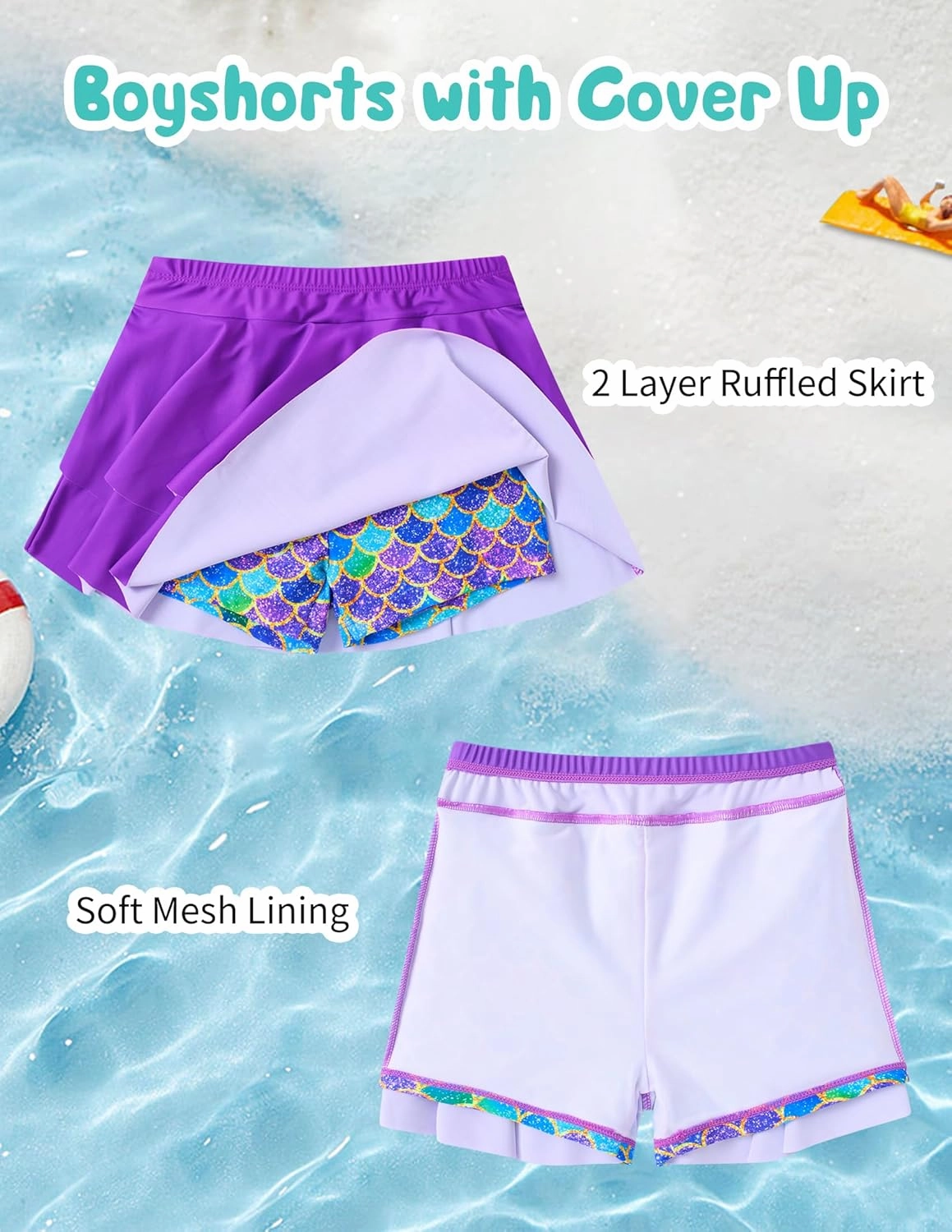 ALISISTER Girls Tankini Swimsuit Two Piece Bathing Suits Summer Beach Swimwear with Shorts for 7-12 Years