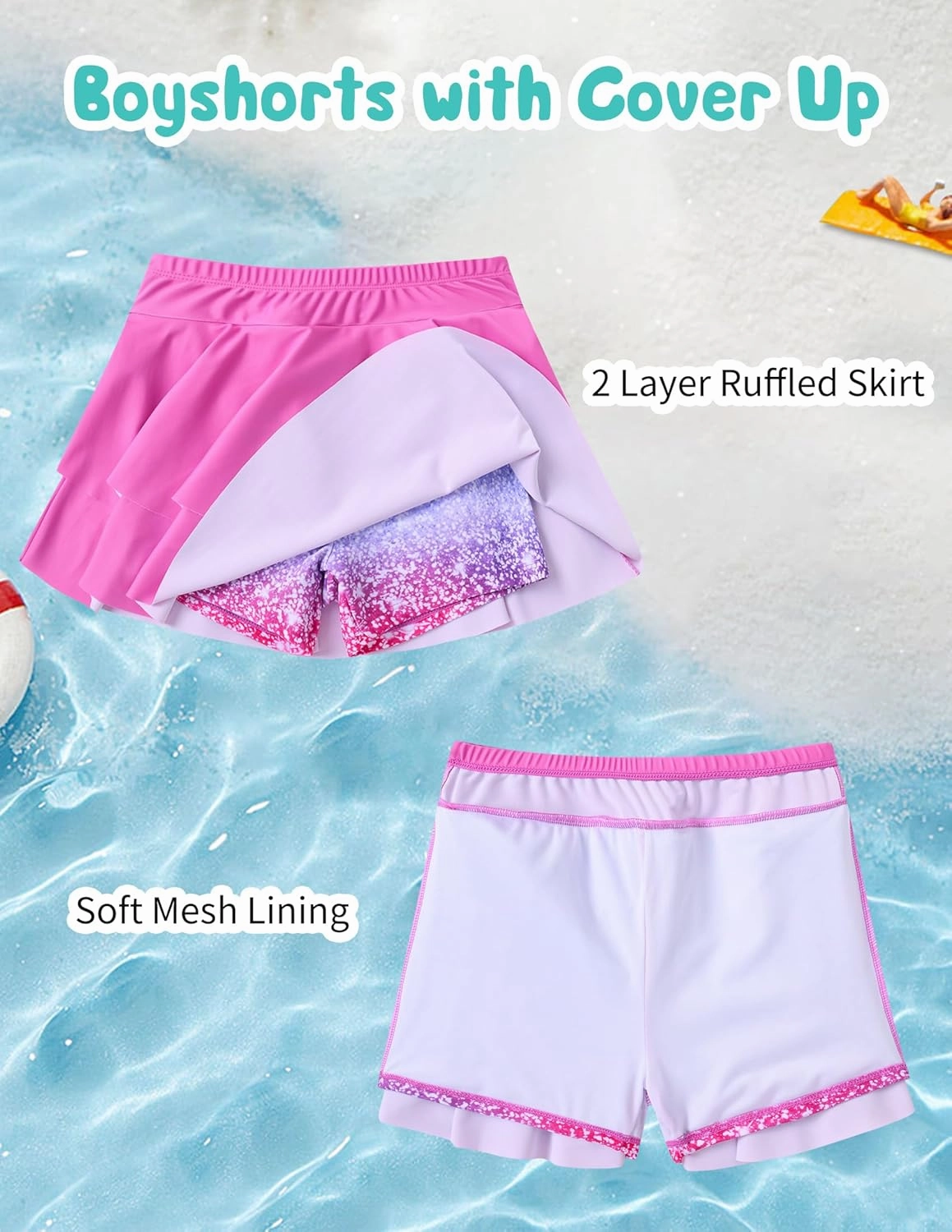 ALISISTER Girls Tankini Swimsuit Two Piece Bathing Suits Summer Beach Swimwear with Shorts for 7-12 Years