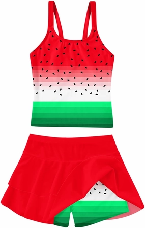 ALISISTER Girls Tankini Swimsuit Two Piece Bathing Suits Summer Beach Swimwear with Shorts for 7-12 Years