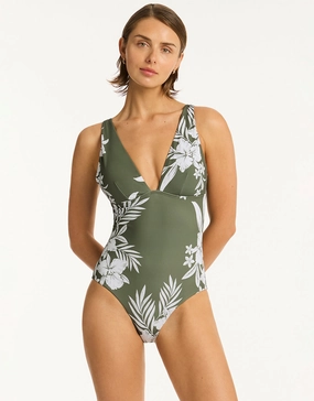Aloha Longline Tri Swimsuit - Khaki